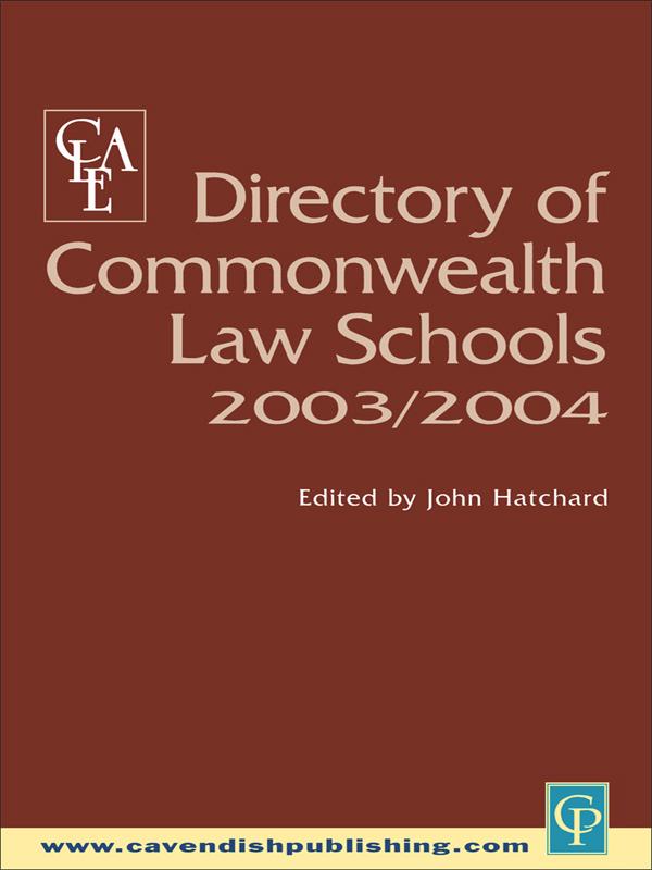 Directory of Commonwealth Law Schools 2003-2004 by John Hatchard