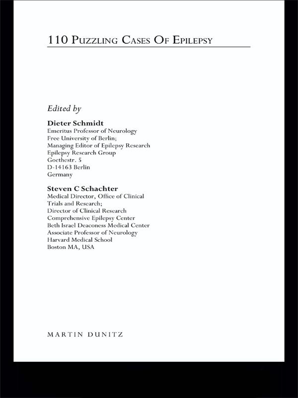 One Hundred Case Studies in Epilepsy by Dieter Schmidt, Steven C. Schachter