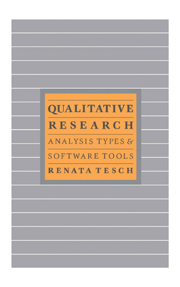 Qualitative Research: Analysis Types & Tools by Renata Tesch