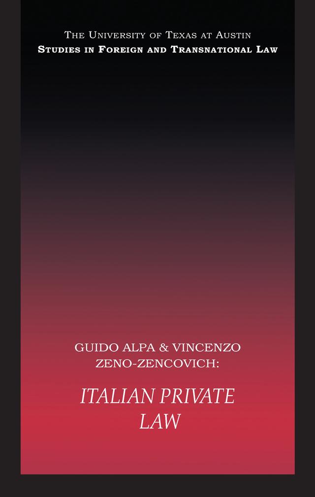 Italian Private Law by Guido Alpa, Vincenzo Zeno-Zencovich