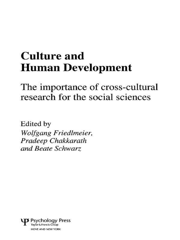 Culture and Human Development by Beate Schwarz, Pradeep Chakkarath, Wolfgang Friedlmeier