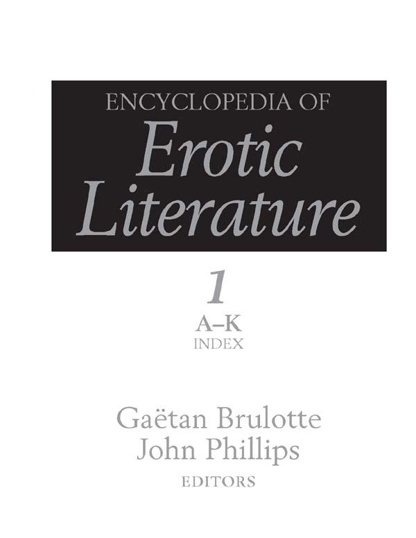 Encyclopedia of Erotic Literature by Gaëtan Brulotte, John Phillips