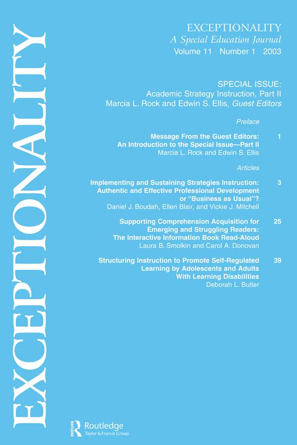 Academic Strategy Instruction by Edwin S. Ellis, Marcia L. Rock