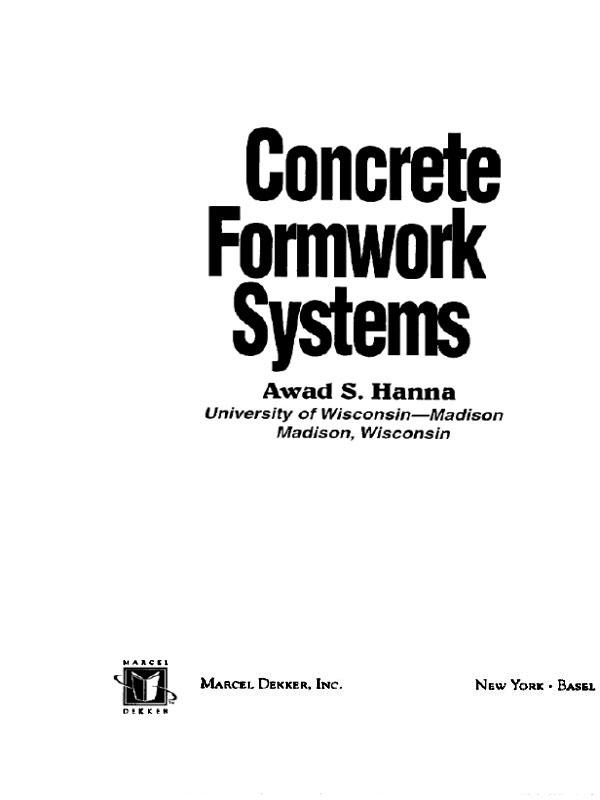 Concrete Formwork Systems by Awad S. Hanna