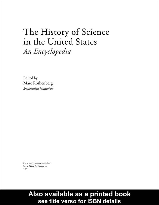 History of Science in United States by Marc Rothenberg