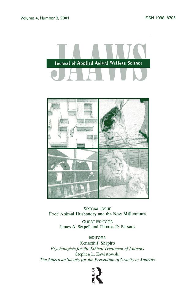 Food Animal Husbandry and the New Millennium by James A. Serpell, Thomas D. Parsons