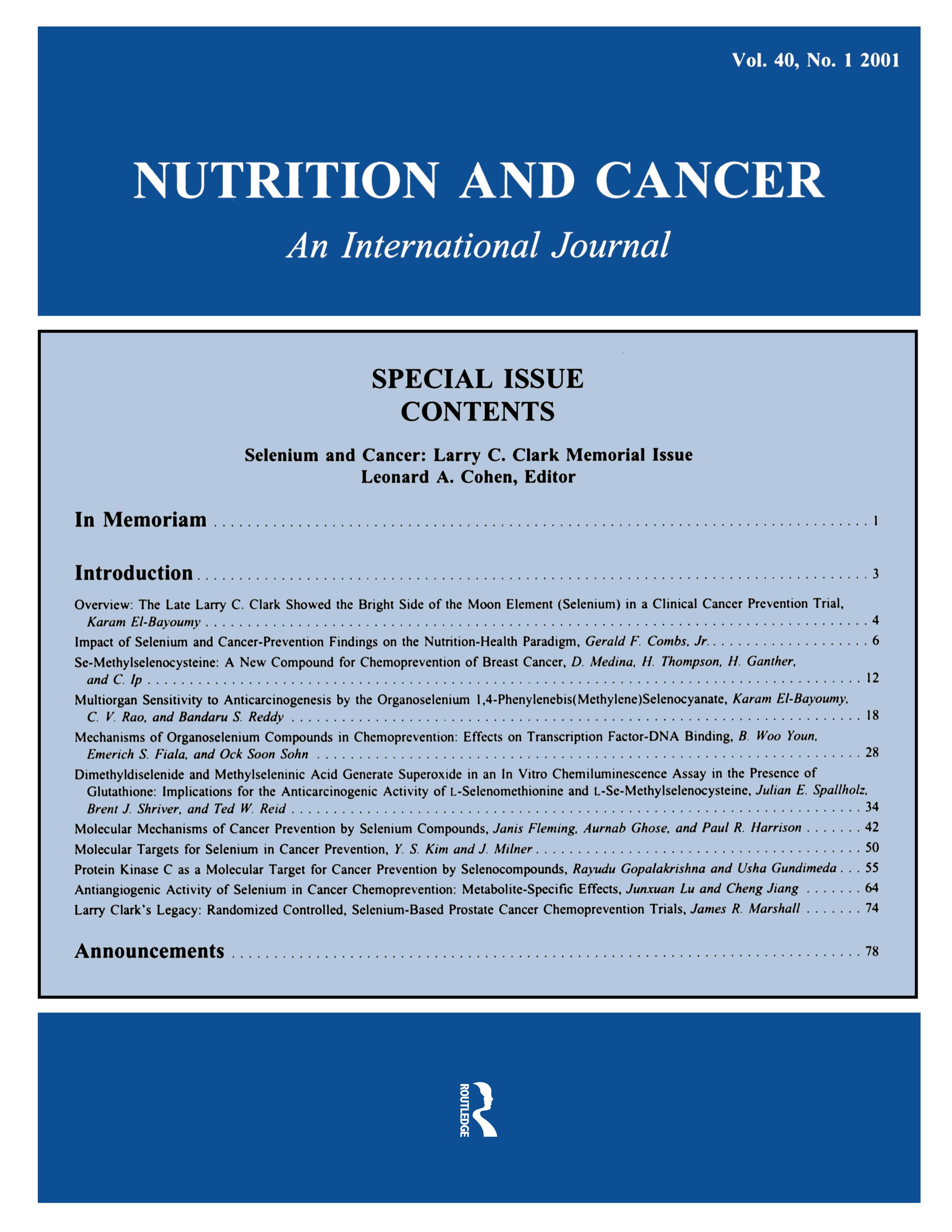 Selenium and Cancer