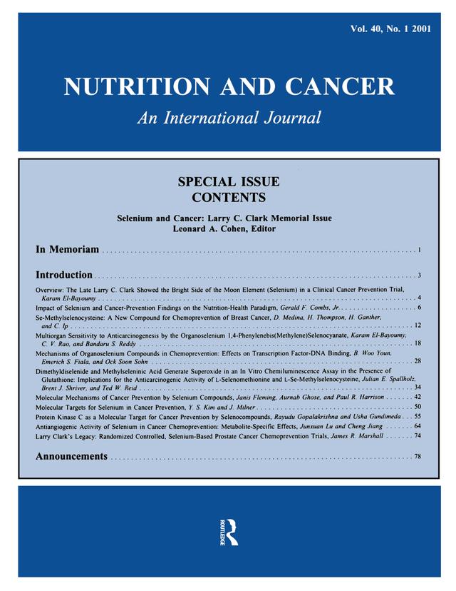 Selenium and Cancer by Leonard A. Cohen