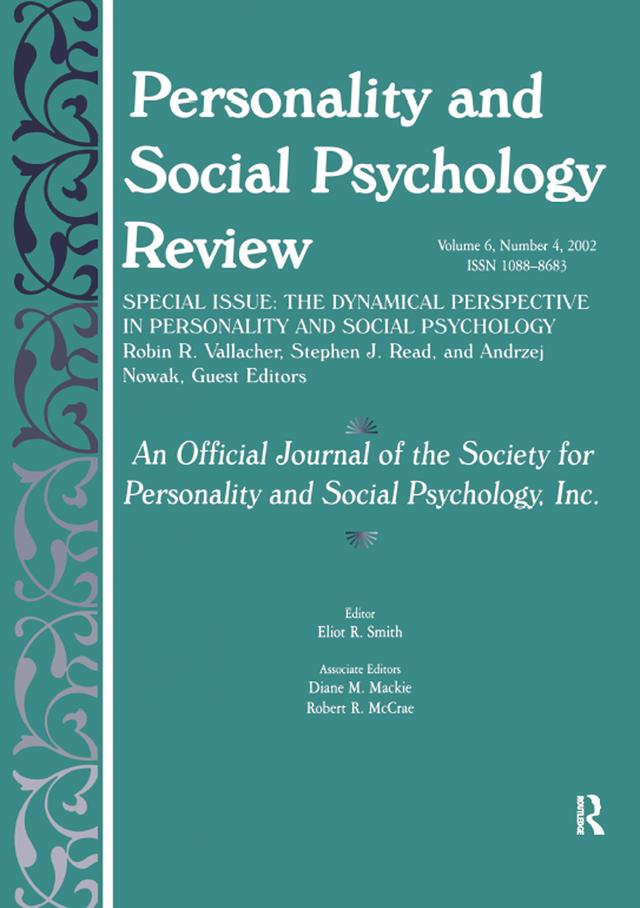 The Dynamic Perspective in Personality and Social Psychology by Andrzej Nowak, Robin R. Vallacher, Stephen John Read