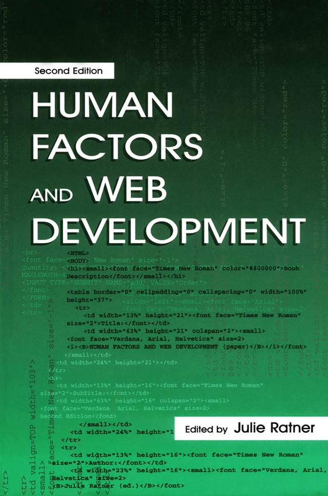 Human Factors and Web Development by Julie Ratner, Mark J. Anderson, Patrick J. Whitcomb