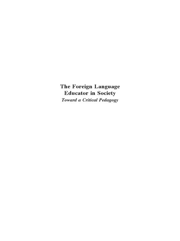 The Foreign Language Educator in Society by Terry A. Osborn, Timothy G. Reagan