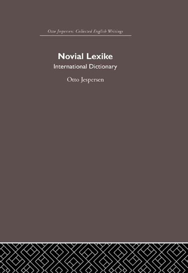 Novial Lexike by Otto Jespersen