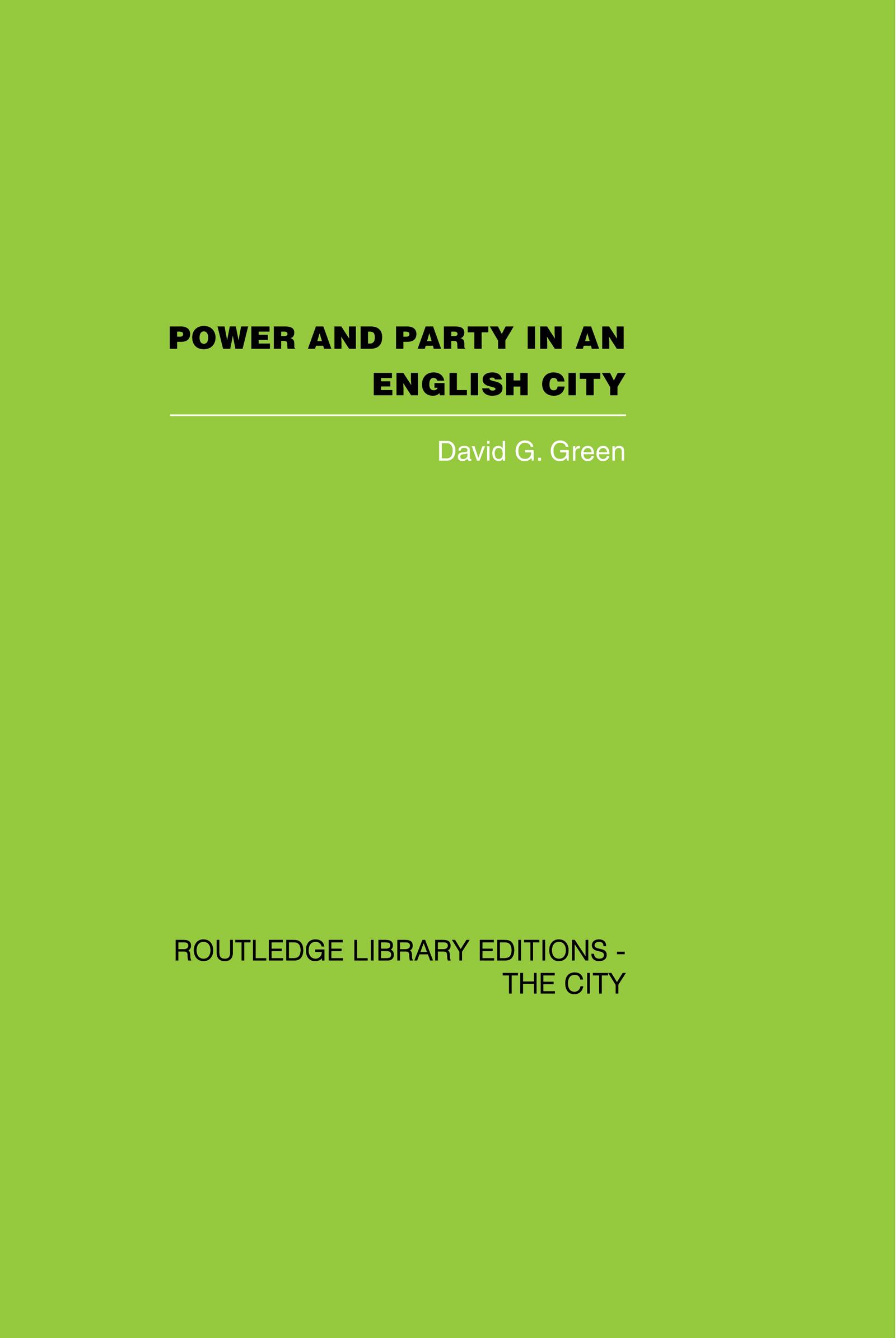 Power and Party in an English City