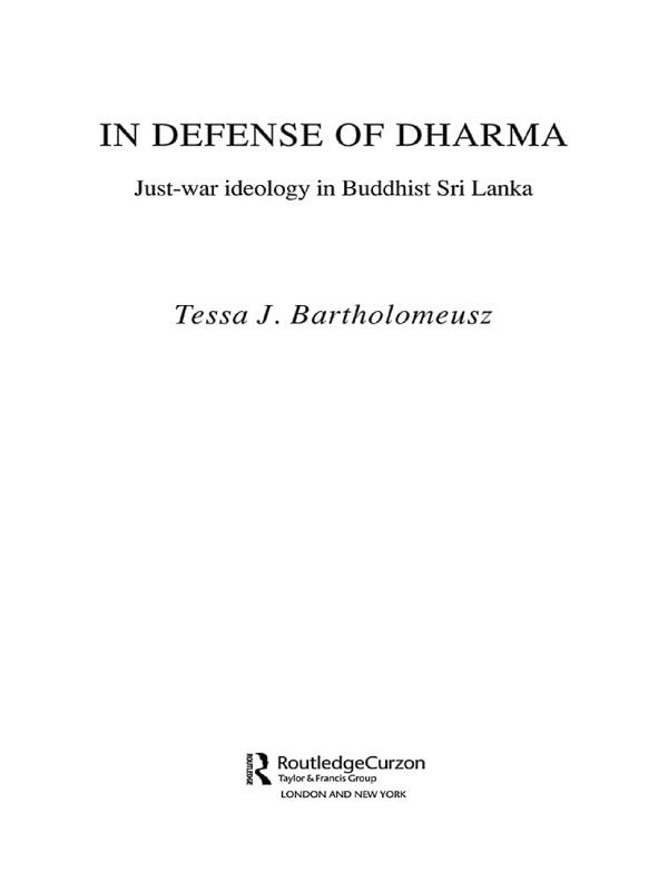 In Defense of Dharma by Tessa J. Bartholomeusz
