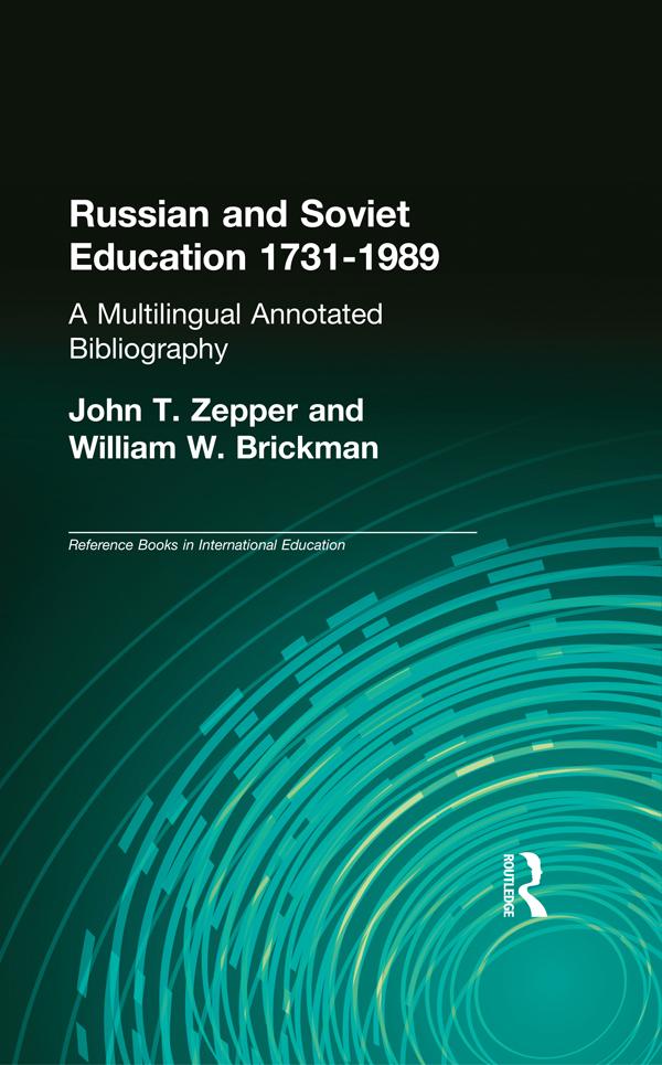 Russian and Soviet Education 1731-1989
