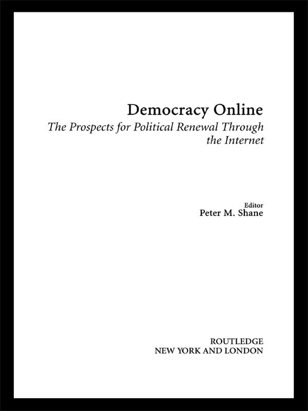 Democracy Online by Peter M. Shane