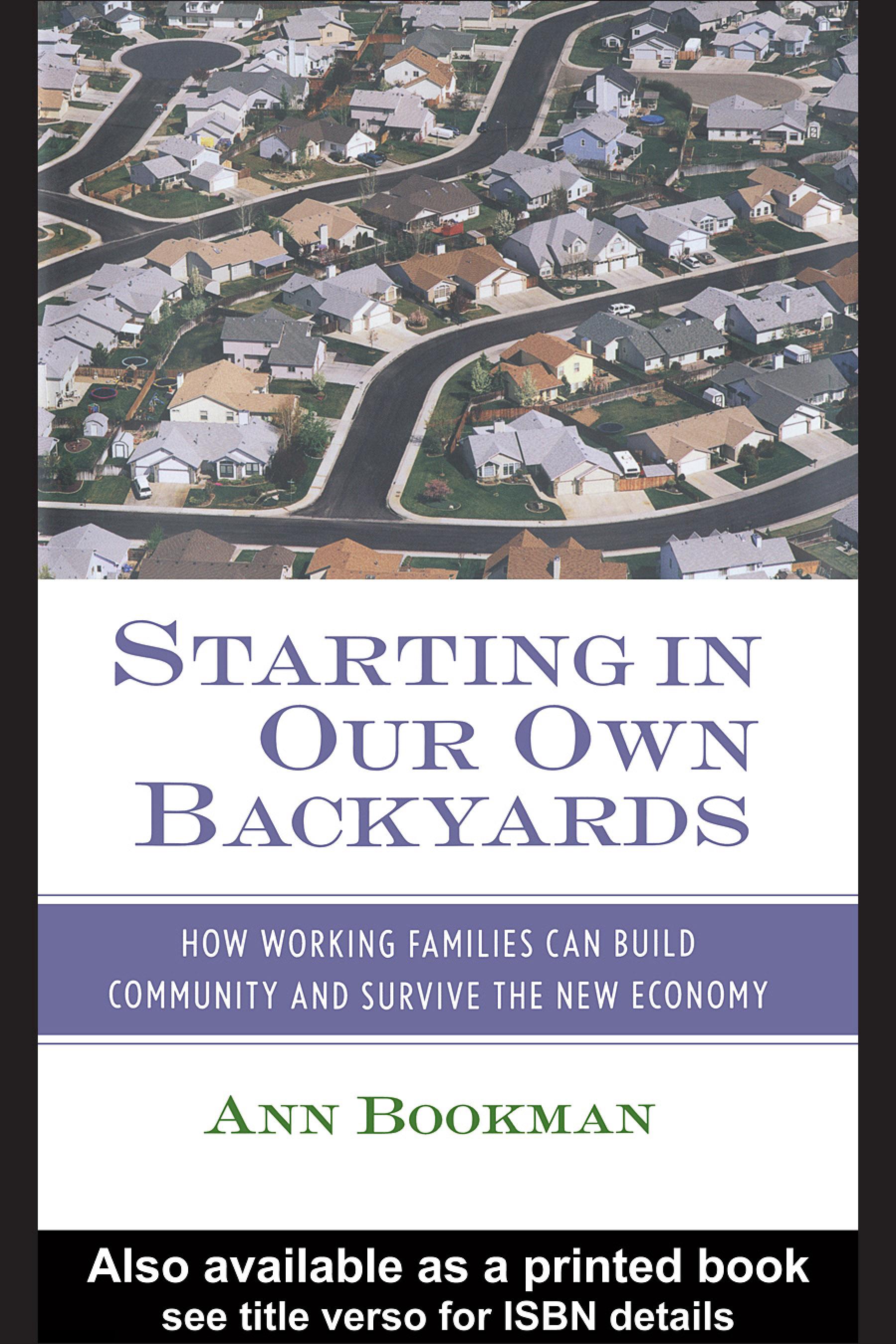 Starting in Our Own Backyards