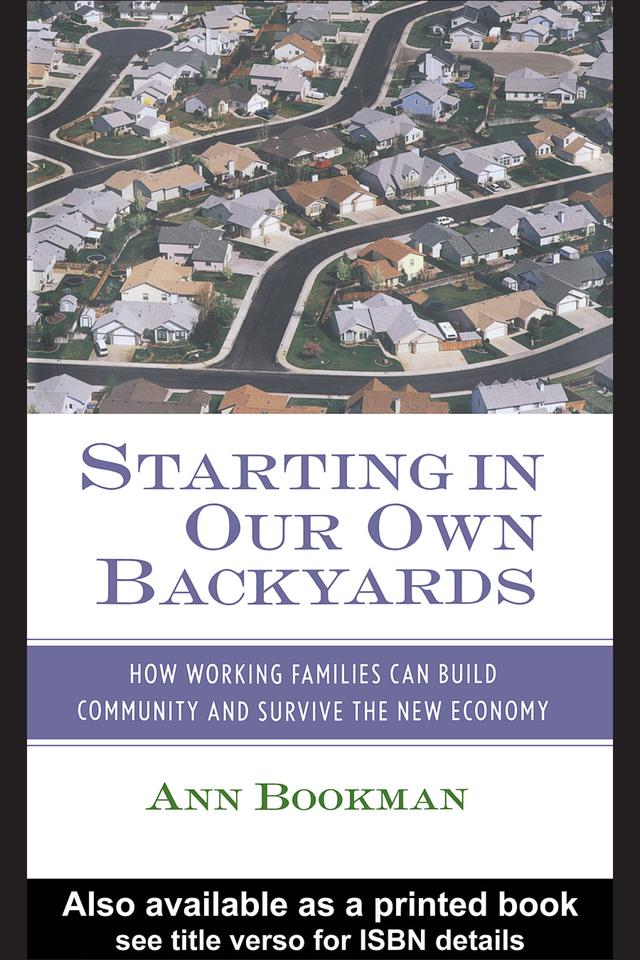 Starting in Our Own Backyards by Ann Bookman