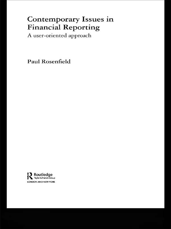 Contemporary Issues in Financial Reporting by Paul Rosenfield