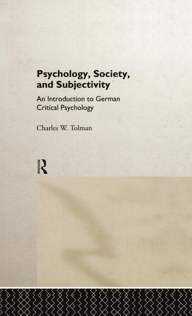 Psychology Society & Subject by Charles W Tolman