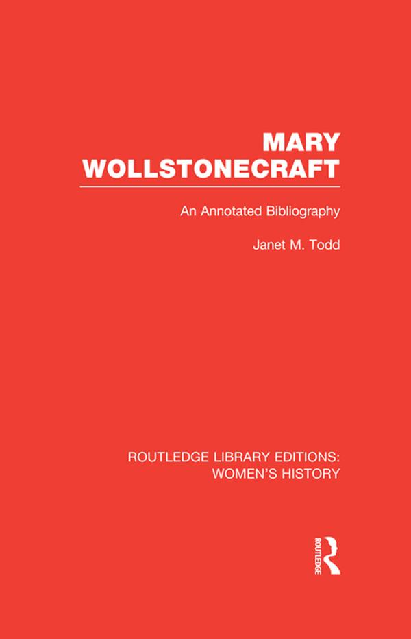 Mary Wollstonecraft by Janet Todd
