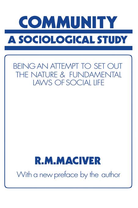 Community by Robert M MacIver
