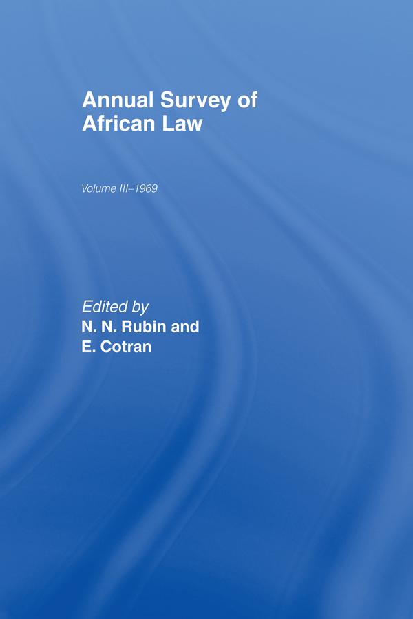 Annual Survey of African Law Cb by E. Cotran, N.N. Rubin