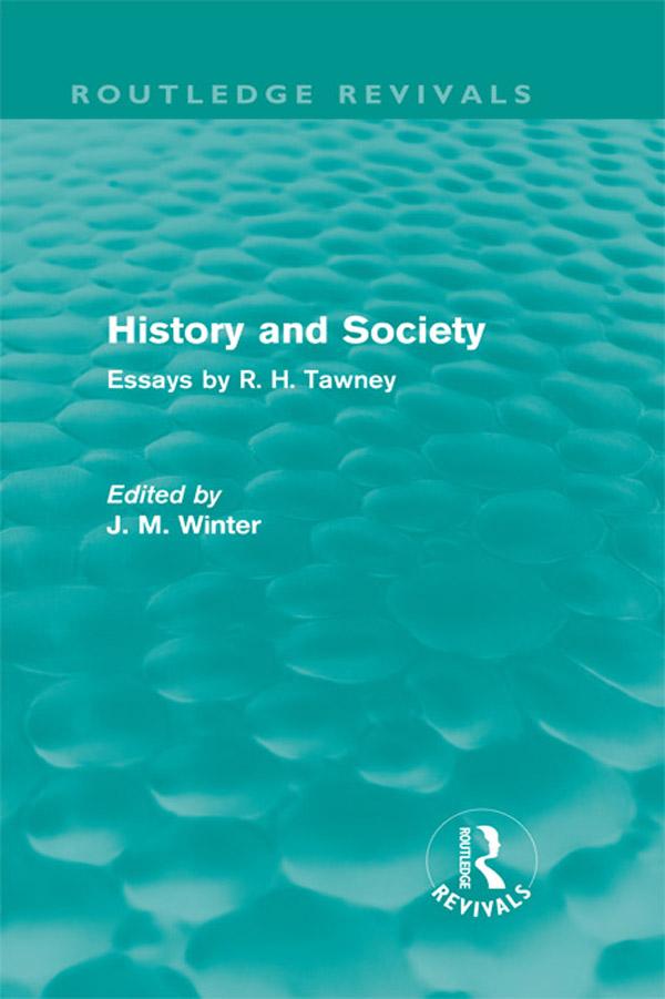 History and Society by J.M. Winter, R.H. Tawney