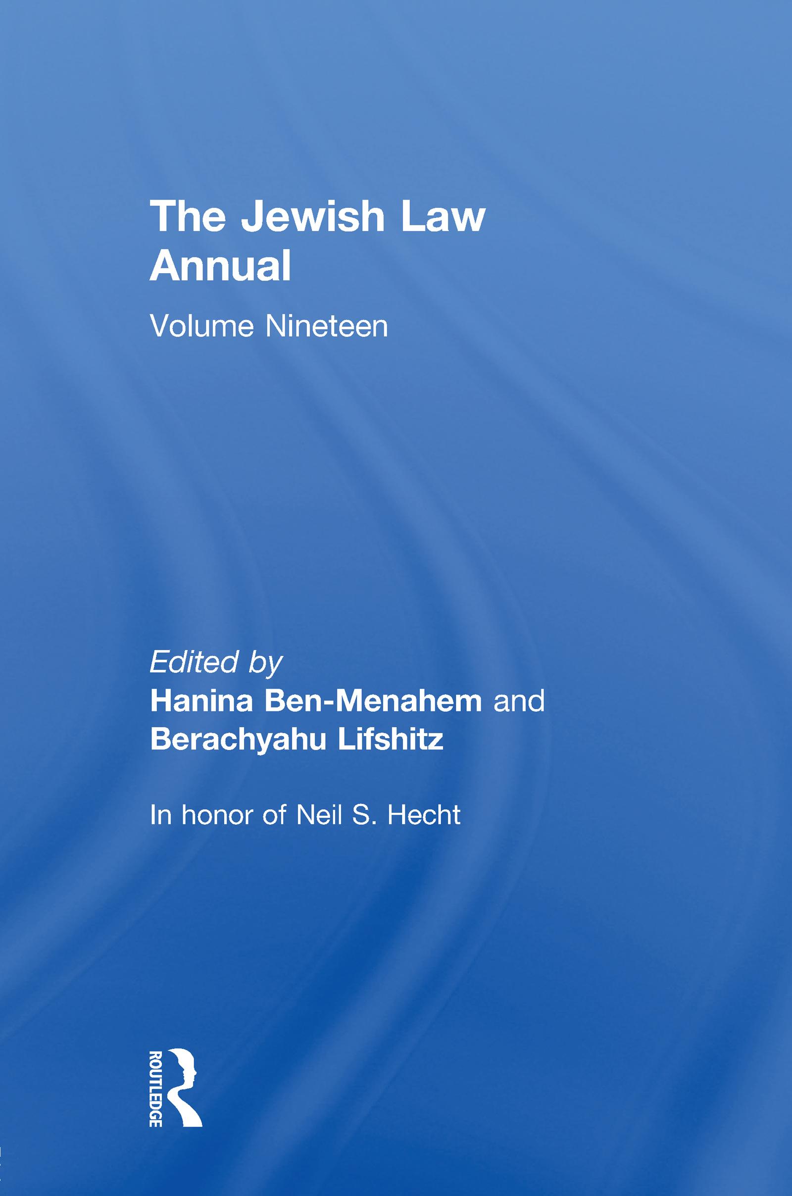 The Jewish Law Annual Volume 19