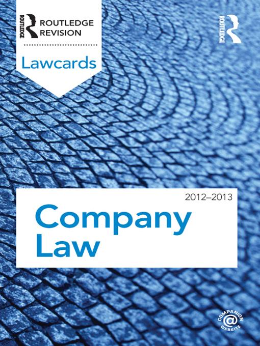 Company Lawcards 2012-2013 by Routledge