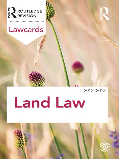 Land Law Lawcards 2012-2013 by Routledge