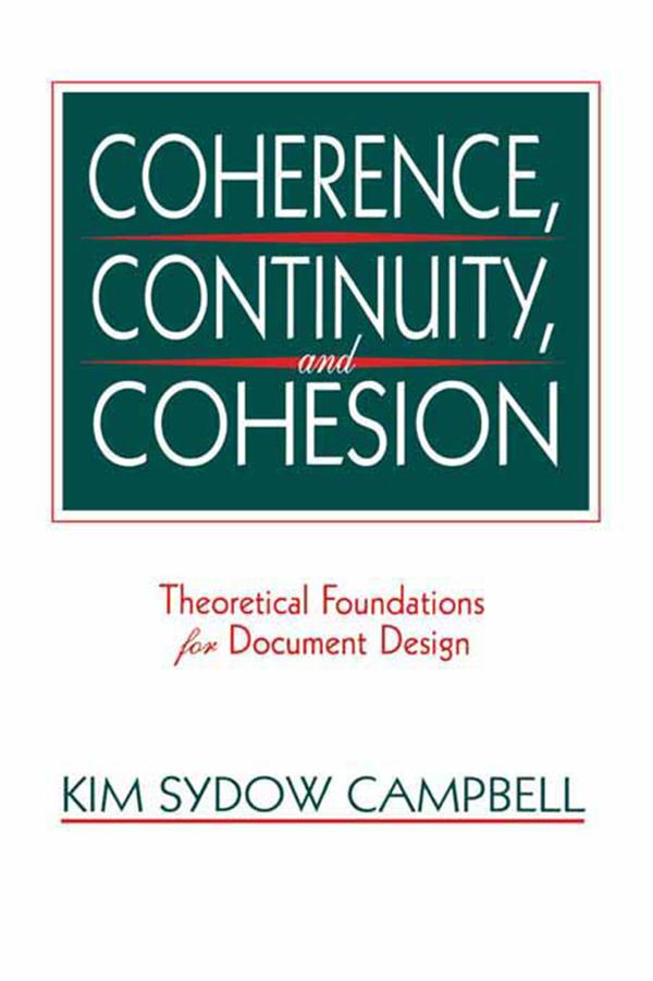 Coherence, Continuity, and Cohesion by Kim Sydow Campbell