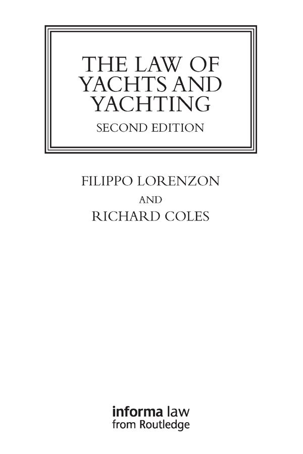 The Law of Yachts & Yachting by Filippo Lorenzon, Richard Coles