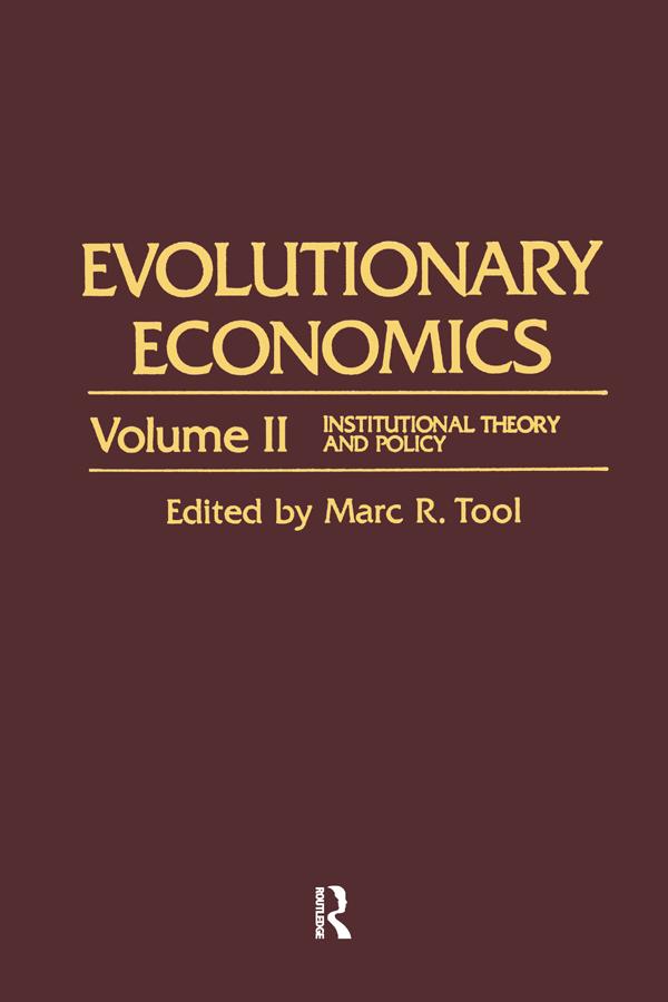 Evolutionary Economics by Marc R. Tool