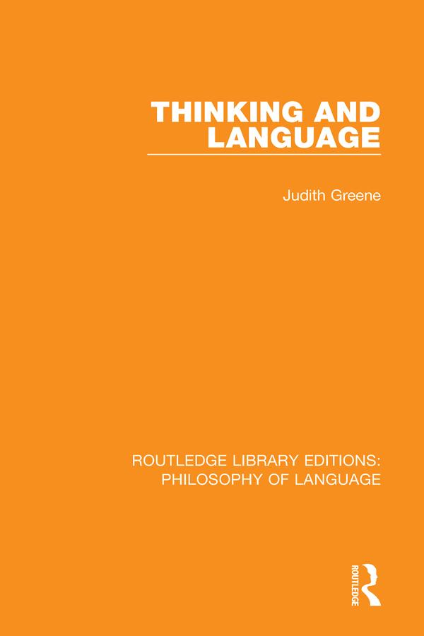 Thinking and Language by Judith Greene