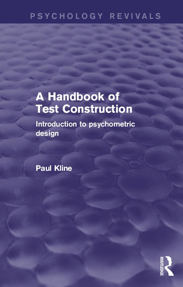 A Handbook of Test Construction (Psychology Revivals) by Paul Kline