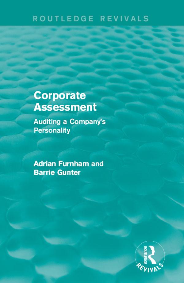Corporate Assessment (Routledge Revivals) by Adrian Furnham, Barrie Gunter