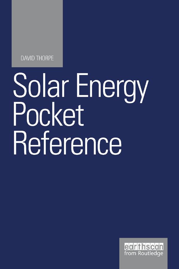 Solar Energy Pocket Reference by David Thorpe