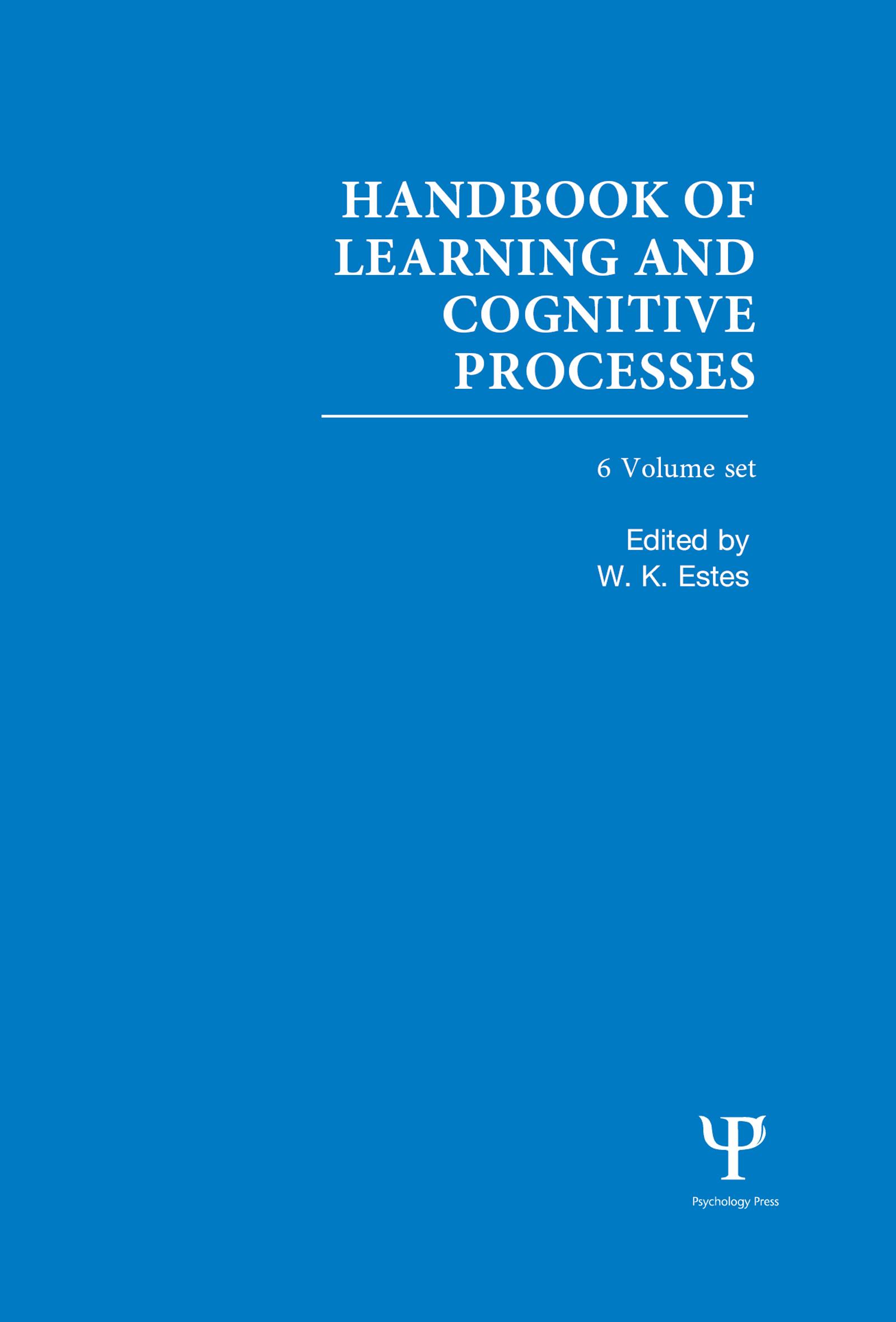 Handbook of Learning and Cognitive Processes