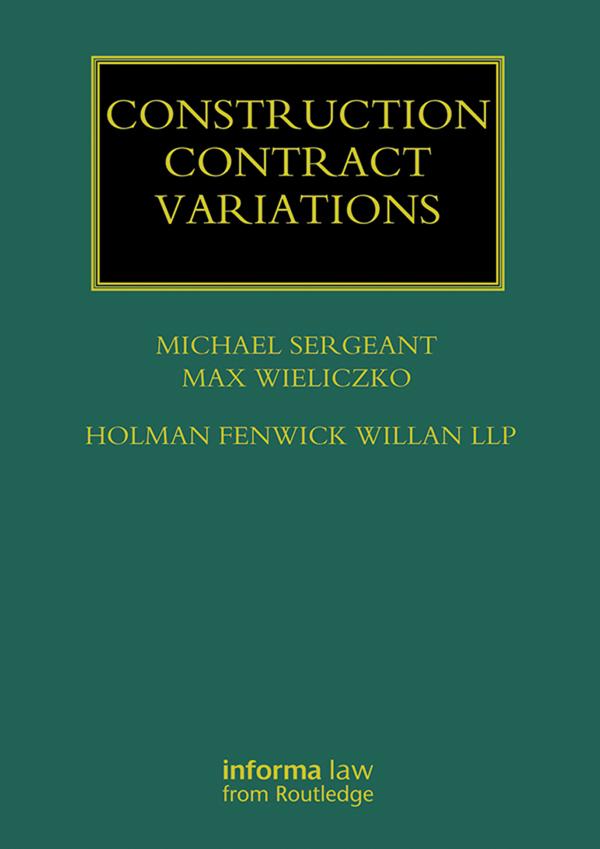 Construction Contract Variations by Max Wieliczko, Michael Sergeant