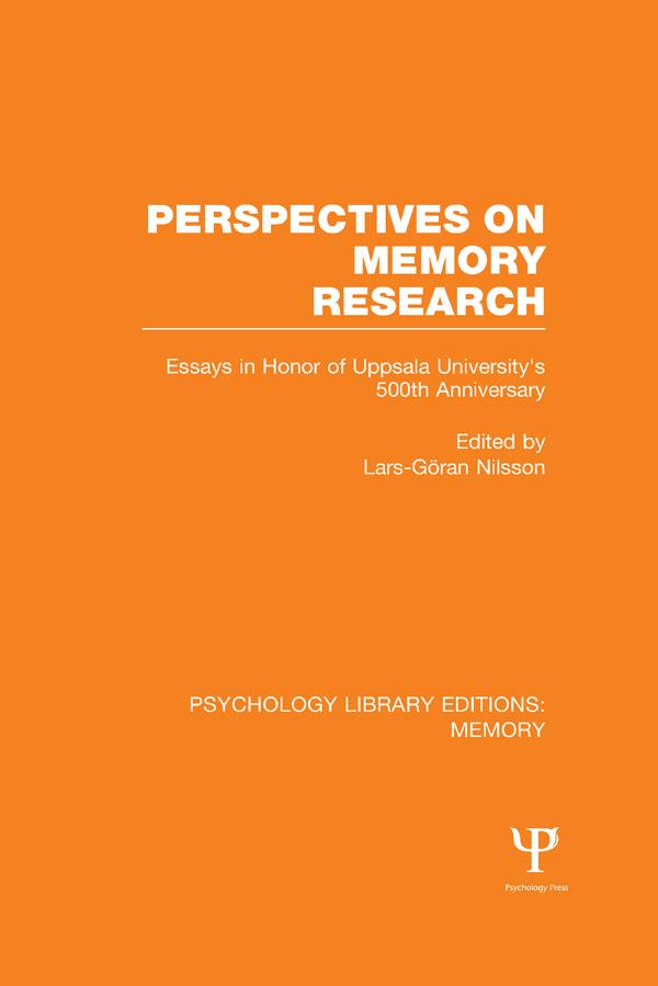 Perspectives on Memory Research (PLE:Memory) by Lars-Goran Nilsson