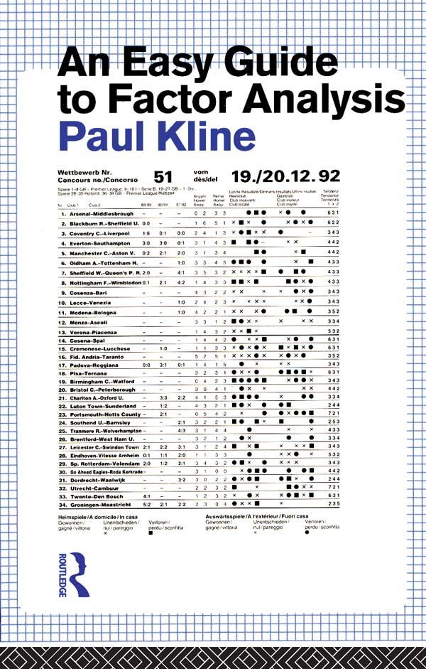 An Easy Guide to Factor Analysis by Paul Kline