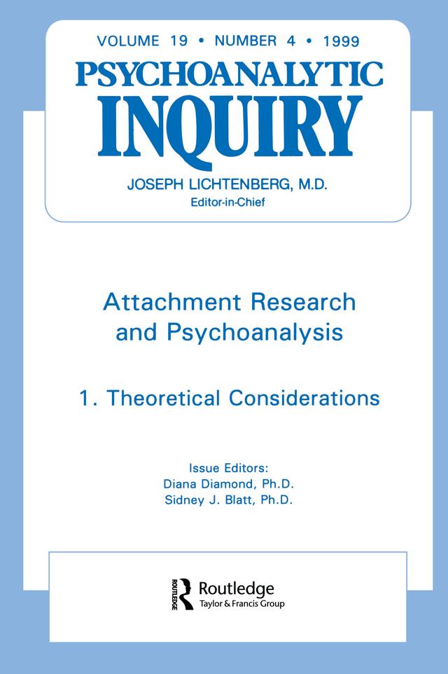 Attachment Research and Psychoanalysis by Diana Diamond, Sidney J. Blatt