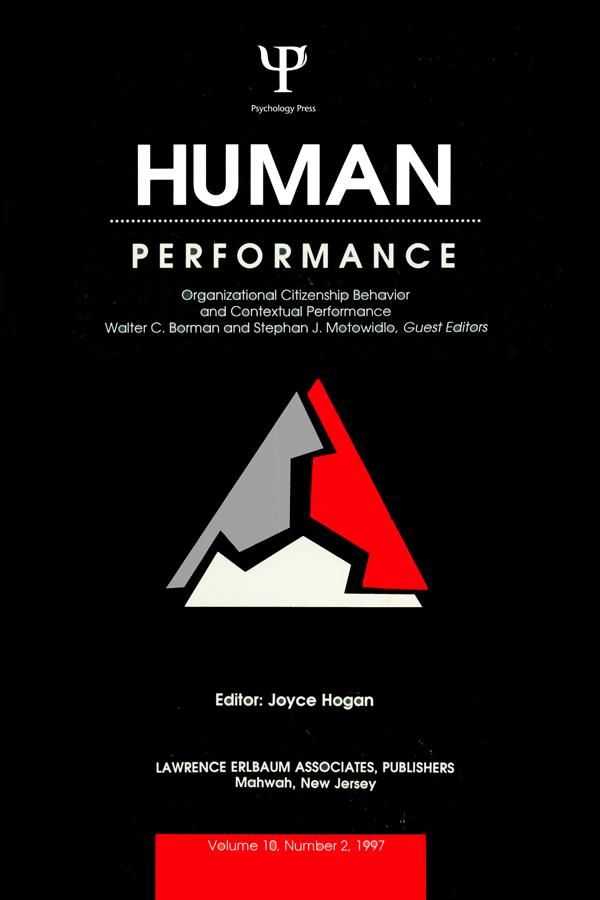 Organizational Citizenship Behavior and Contextual Performance by Stephan J. Motowidlo, Walter C. Borman