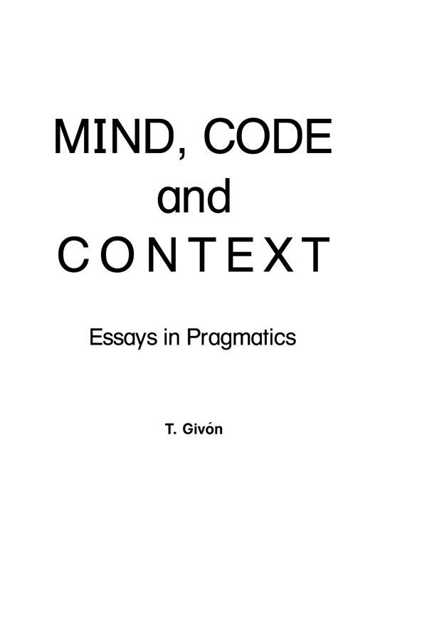 Mind, Code and Context