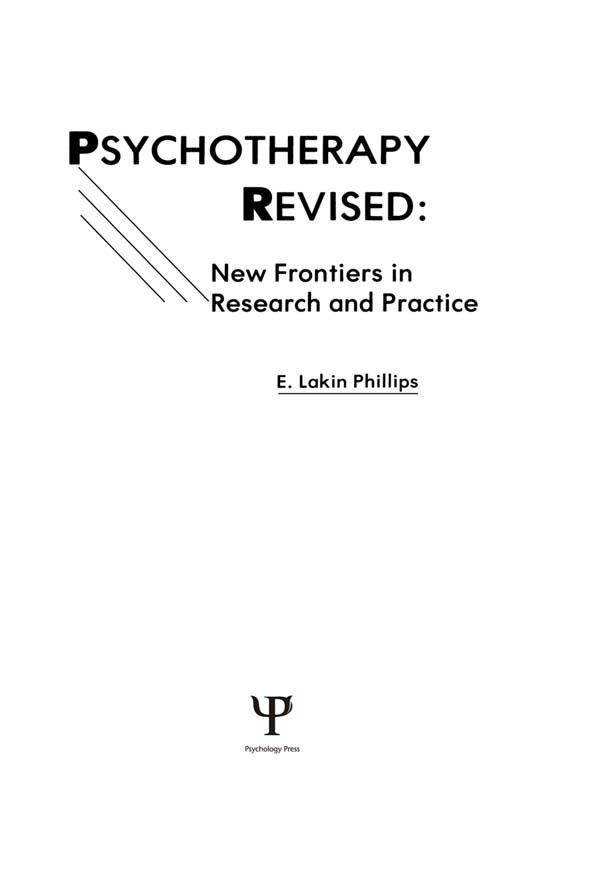 Psychotherapy Revised by E. Lakin Phillips