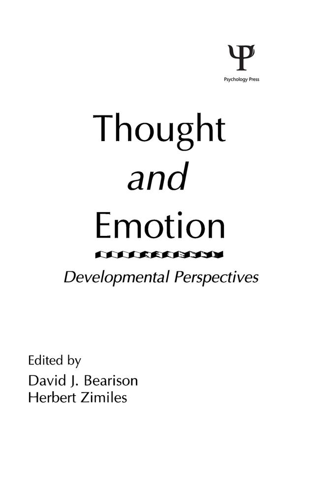 Thought and Emotion by D. J. Bearison, H. Zimiles