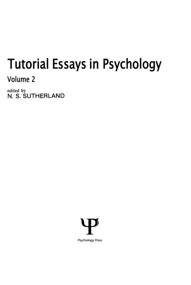 Tutorial Essays in Psychology by N. S. Sutherland