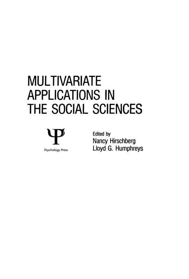 Multivariate Applications in the Social Sciences by L. G. Humphreys, N. Hirschberg