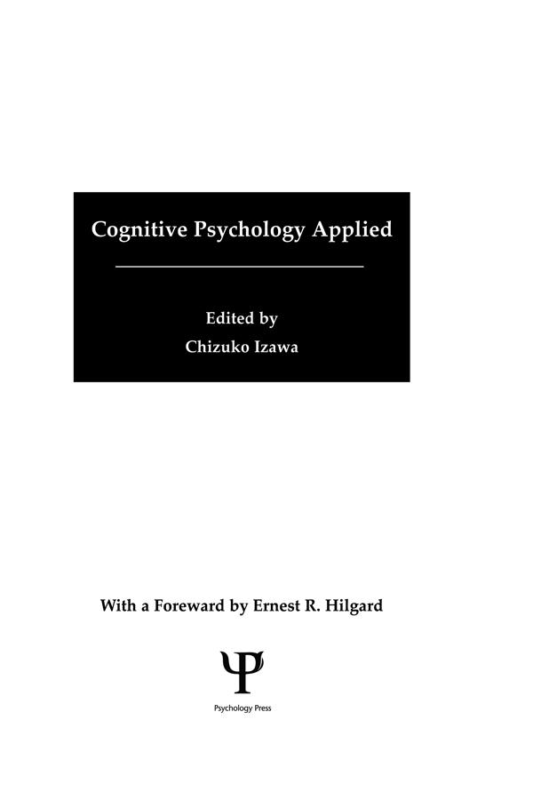 Cognitive Psychology Applied by Chizuko Izawa